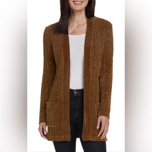 New Matty M Cardigan Open Front Capable Knit Brown Long Sleeves Size XXL